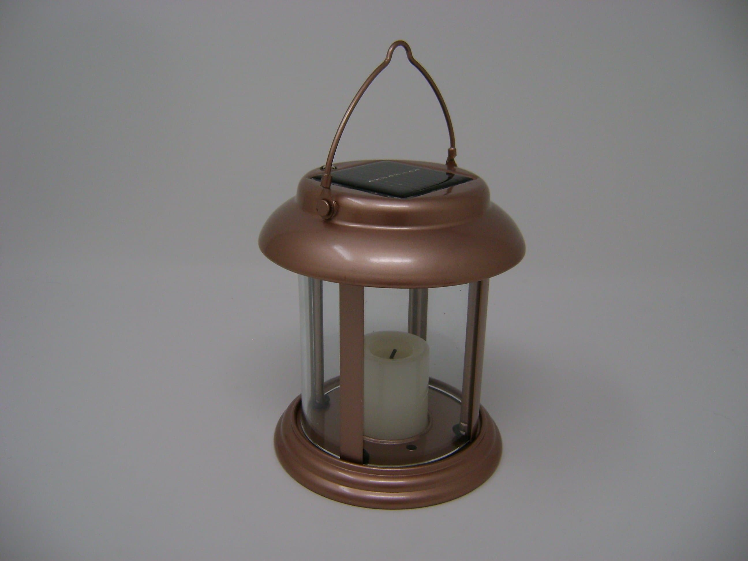 Paradise - Brass Solar Power Flickering Candle Lantern