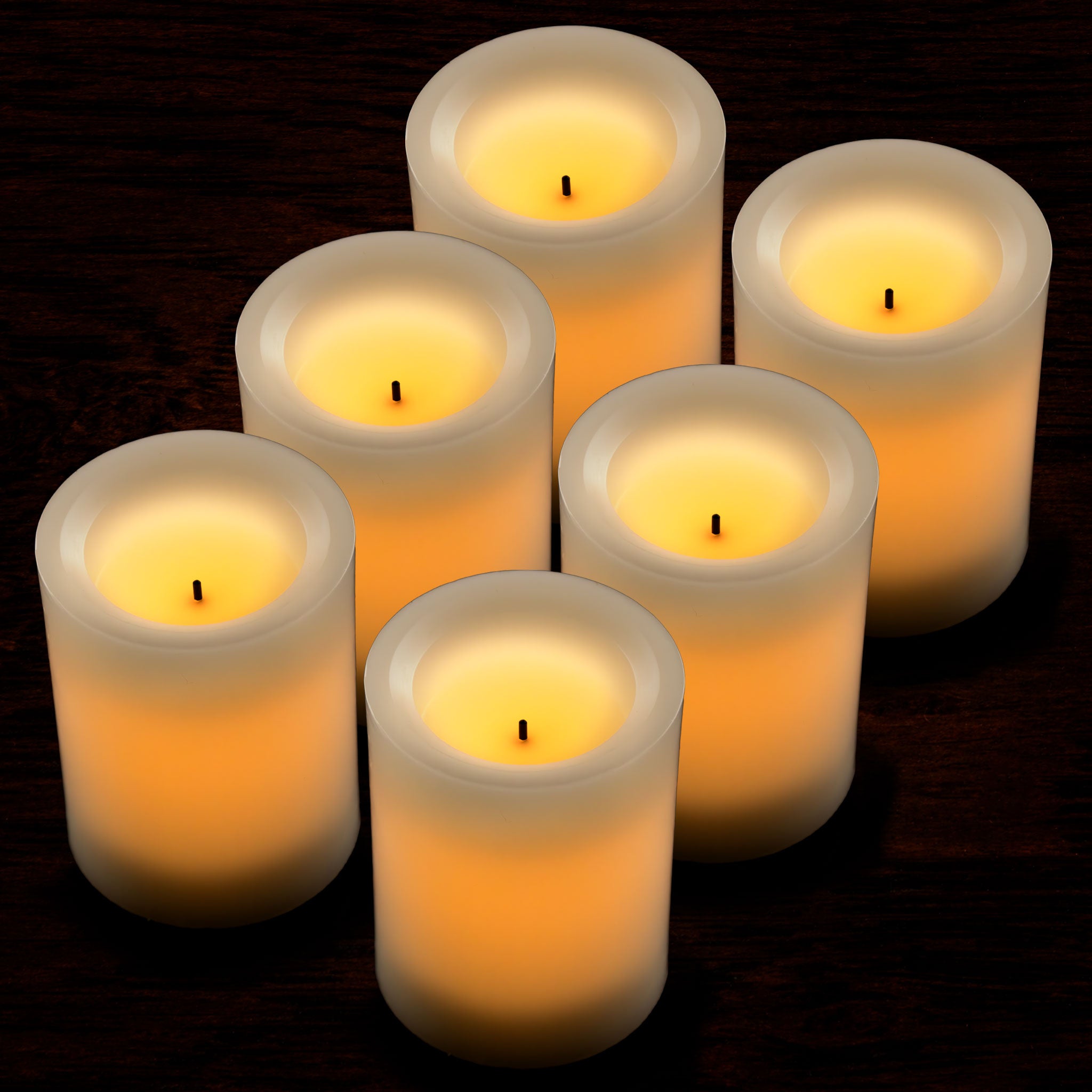 Cream Pillar Batterij Vanille Geurkaars 4 inch 