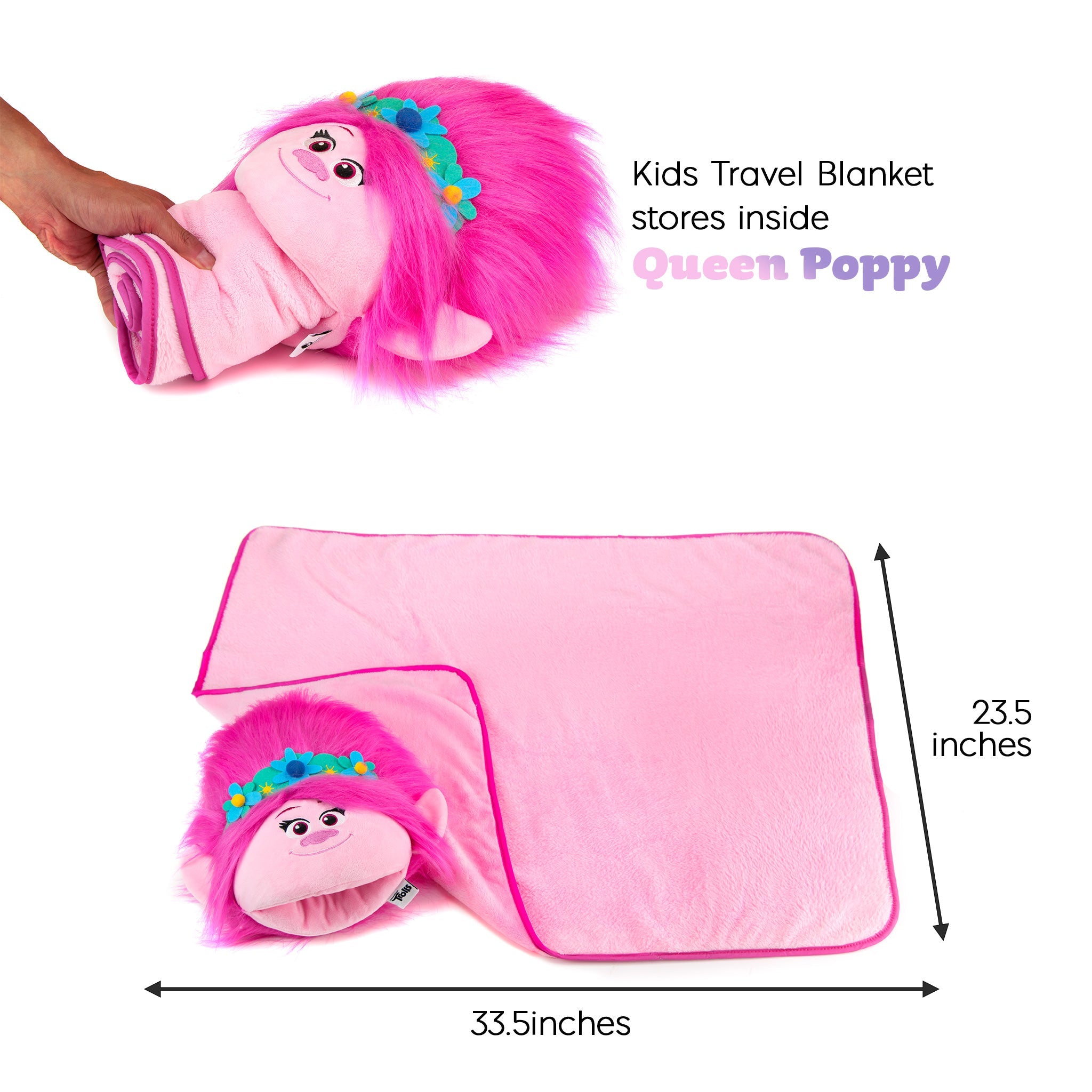 TROLLS Kids Travel Pillow (Poppy)