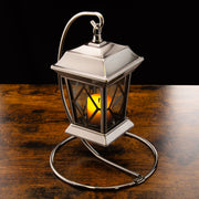 Silver Chrome Ornate Battery Operated Lantern