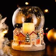 Battery Operated Flameless Candle Christmas Village Globe (Hand Painted!)