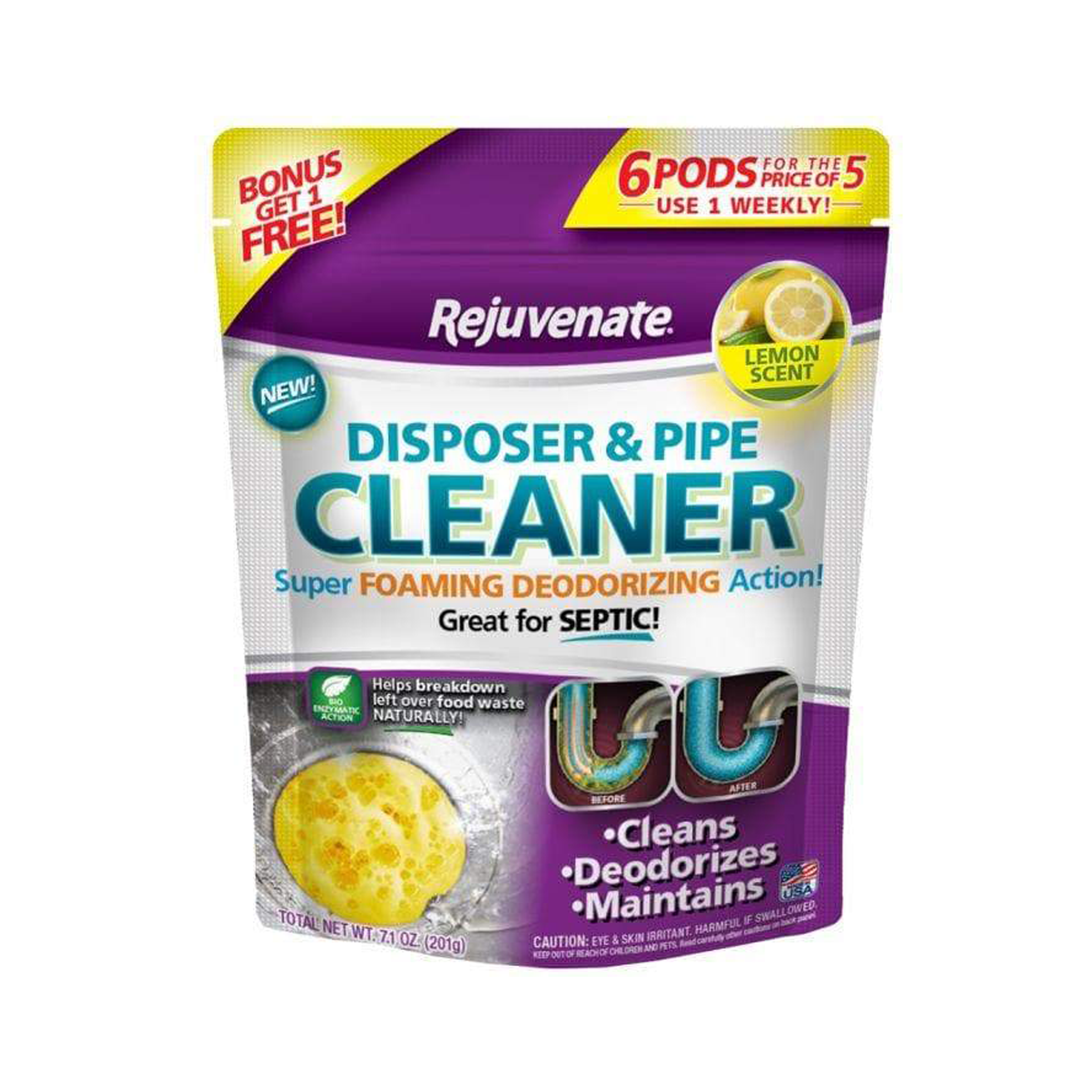 Rejuvenate Garbage Disposal and Drain Pipe Cleaner (6 Pack)