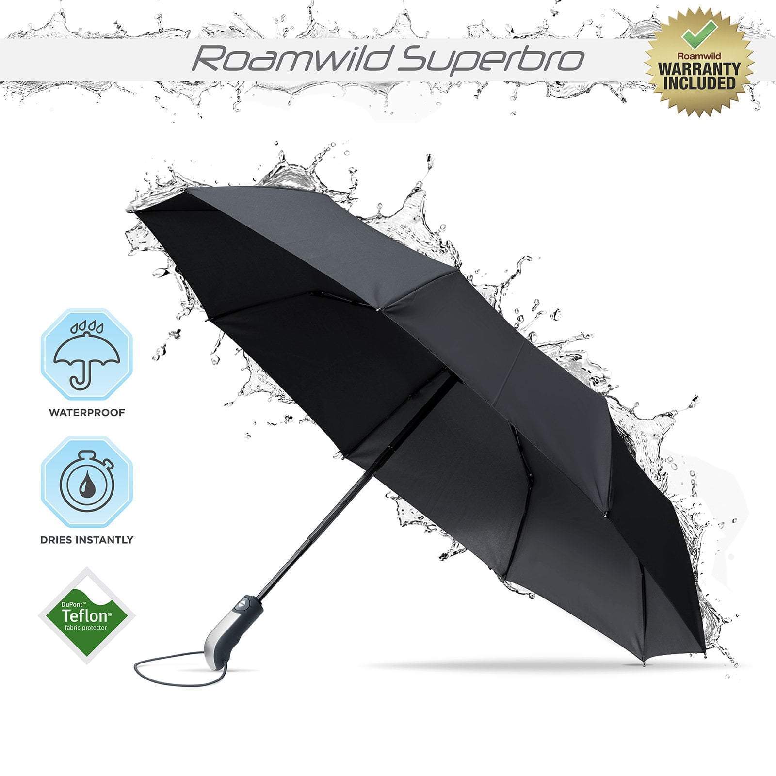 Roamwild SuperBro Folding Travel Umbrella - Roamwild